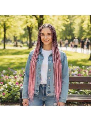Get Store Afrika Örgüsü ve Rasta Için Sen Ombreli  / Siyah / Pudra Pembe