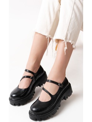 Zerenyus ZRİN-868-756 Premium Siyah Rugan Ortopedik Yüksek Tabanlı Loafer