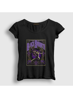 Presmono Kadın Siyah The End Black Sabbath T-Shirt