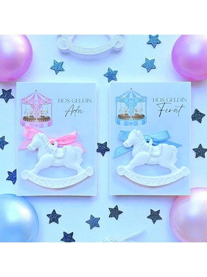 Nunu Event 15 Adet Sallanan At Taş Tozu Magnet Kişiye Özel Hediyelik, Hoşgeldin Bebek,mevlüt,baby Shower,sünnet