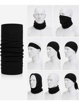 1001 Siyah Boyunluk Bandana Buff Saç Bandı Maske Balaklava Toka