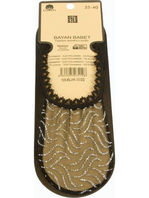 Hace Bazaar Çizgili Dantel Babet Çorap