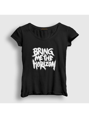Presmono Kadın Siyah Bring Me The Horizon T-Shirt