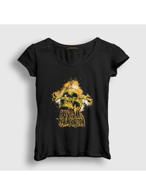 Presmono Kadın Siyah Skull Bring Me The Horizon T-Shirt