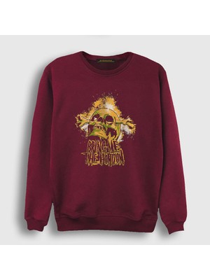 Presmono Unisex Bordo Skull Bring Me The Horizon Sweatshirt