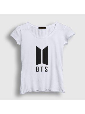 Presmono Kadın Beyaz Doors Bts T-Shirt