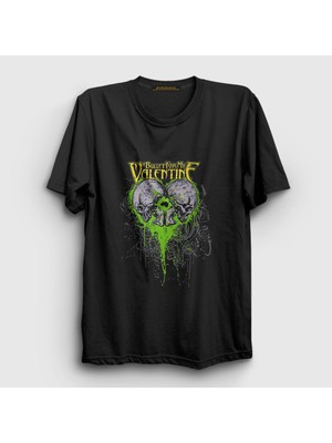 Presmono Unisex Siyah Skulls Bullet For My Valentine T-Shirt
