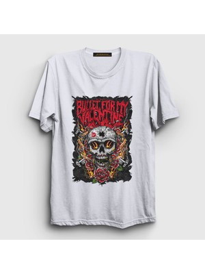 Presmono Unisex Beyaz Guns Bullet For My Valentine T-Shirt