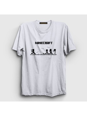 Presmono Unisex Beyaz Arrows Minecraft T-Shirt