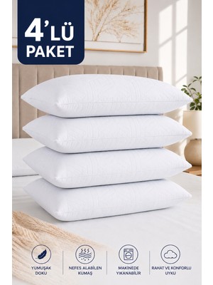 Viscolog 4 Lü Italyan Microfiber Orta Sertlikte Boyun Destekli Rahat Nefes Alan 1000GR Yastık