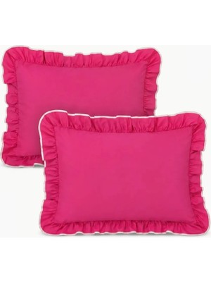 Calina Home Pembe Fırfırlı Yastık Kılıfı (2 Adet)