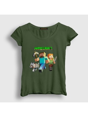 Presmono Kadın Haki Miners Minecraft T-Shirt