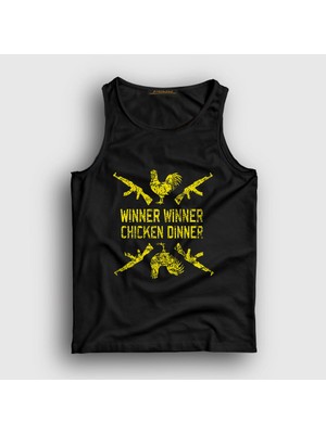 Presmono Unisex Siyah Chicken Dinner Pubg Atlet