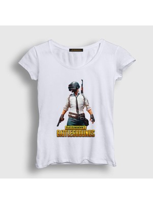 Presmono Kadın Beyaz Cover Pubg T-Shirt