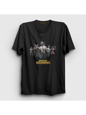Presmono Unisex Siyah Team Pubg T-Shirt