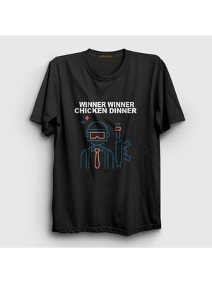 Presmono Unisex Siyah Neon Pubg T-Shirt