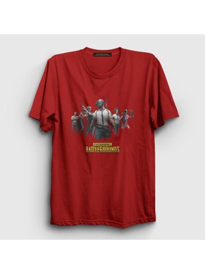 Presmono Unisex Kırmızı Team Pubg T-Shirt
