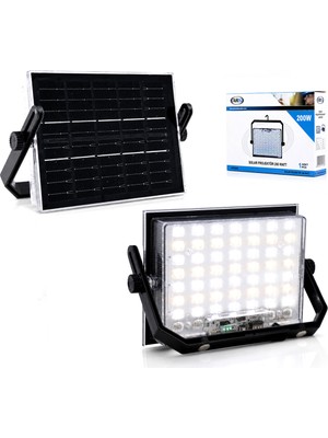 Findit 200W Güneş Enerjili LED Işık Solar Projektör - Fener Kamp - Dış Mekan 3 Farklı LED Işık 348961 Lmb (2818)