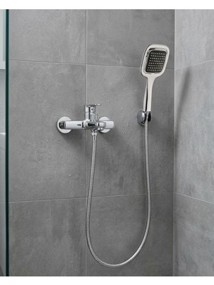 Siyah Duş Seti El Duşu Başlığı Spiral Hortum Dayanıklı Banyo Duş Aksesuarı - Lisinya