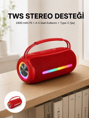 Bluetooth Kablosuz Hoparlör – Taşınabilir, Güçlü Ses - Lisinya