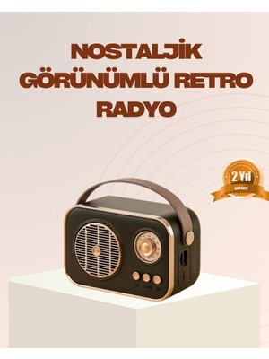 Retro Bluetooth Radyo – Nostaljik Tasarım, Tf Kart ve USB Destekli - Lisinya