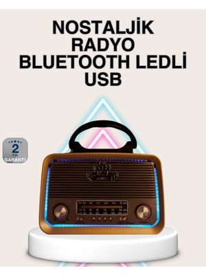 Ahşap Nostaljik Radyo Bluetooth USB Sd Kart Destekli - Lisinya