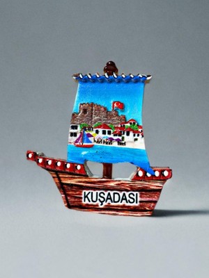 Mundy Kuşadası Kabartmalı Polyester Magnet 7cm x 7,5cm Dekoratif Hediyelik Buzdolabı Süsü (KOD:1786)