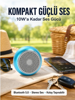 Alüminyum Gövdeli Mini Bluetooth Hoparlör – Dayanıklı ve Şık Tasarım Yeni Nesil - Lisinya