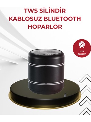 Kompakt Silindir Metal Bluetooth Hoparlör 400 Mah Uzun Pil Tws Destekli - Lisinya