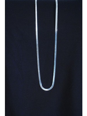 Lisinya Italyan Çelik Kolye 45CM 4mm Paslanmaz Gümüş
