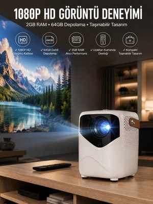 Taşınabilir Android Projeksiyon Wifi Destekli 4K Multimedia Tabanlı Ev ve Ofis Tipi - Lisinya