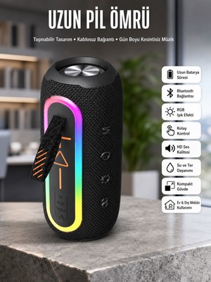Bluetooth Hoparlör Uzun Pil Ömrü Taşınabilir Yüksek Ses Kaliteli - Lisinya