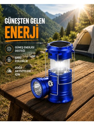 Epilons Katlanabilir USB Çıkışlı Kamp Feneri - Şarj Edilebilir, Dayanıklı ve Çok Fonksiyonlu