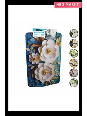 HBG Markt Dikdörtgen Desenli 38X58CM Su Emici Sihirli Banyo Paspası Elastik