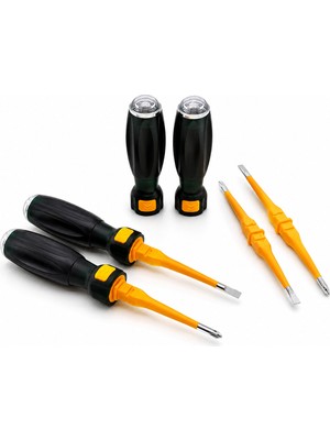 Go İthalat 18 Adet Tak Çıkar 2in1 Düz - Yıldız Uç Ergonomik Sap Kontrol Kalemi - Tornavida Korumalı LRD-160 (5250)