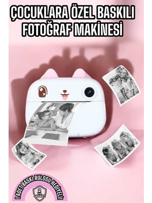 Çocuk Fotoğraf Makinesi Dijital Hd Video Rulo Kağıt Baskılı Yazıcı