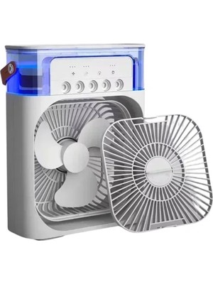Taşınabilir 3'ü 1 Arada Mini Fan | Nemlendirici + Soğutucu + Gece Lambası Yeni Nesil