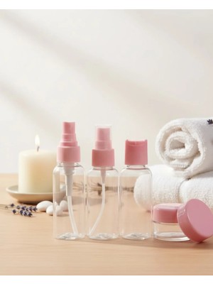 5 Parça Seyahat Boy Kozmetik Seti Şeffaf Düzenleyici