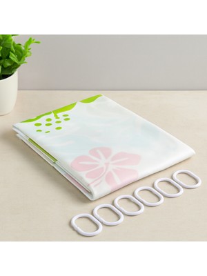 Pvc Banyo Duş Perdesi 90X180 cm - 2'li, 12 Halka