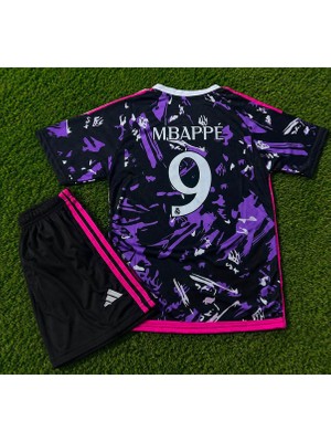 Candy Cup R.e.a.l'm.a.d.r.i.d'mbappe Mor Dragon Desenli Çocuk Forması 2 Li Set