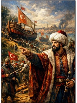 Bedeko Istanbul Fetih ve Fatih Sultan Mehmet Mdf Ahşap Tablo