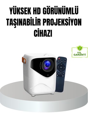 Taşınabilir 1080P Hd Akıllı Projektör – 64GB Dahili Hafıza, 2gb Ram, Uzaktan Kumandalı - Lisinya