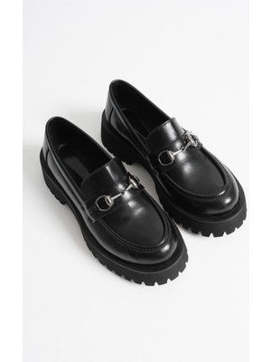 Zerenyus Doria Premium Toka Detaylı Siyah Günlük Loafer