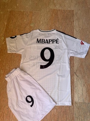 Gladsome Real Madrid Mbappé 9 Futbol Forması Çocuk Beyaz
