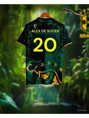 Gladsome Brezilya Alex De Souza 20 Özel Tasarım Futbol Forması Yeşil