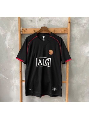 Gladsome Manchester United Ronaldo 7 Retro Futbol Forması Siyah