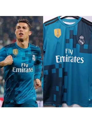 Gladsome Real Madrid C.ronaldo 7 Futbol Forması Uzun Kol Mavi