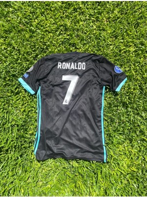 Gladsome Real Madrid Ronaldo 7 Retro Futbol Forması Siyah