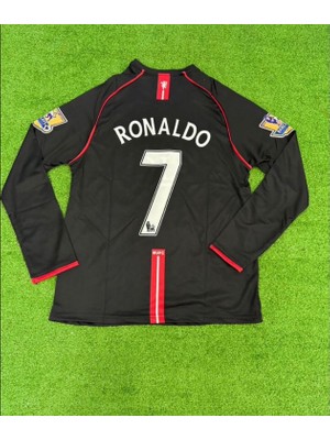 Gladsome Manchester United Ronaldo 7 Retro Futbol Forması Siyah