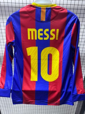 Gladsome Barcelona Messi 10 Futbol Forması Retro Uzun Kol